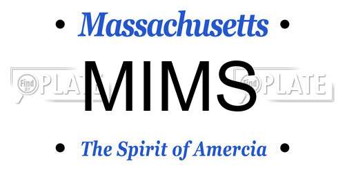 MIMS Massachusetts License Plate