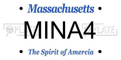 MINA4 Massachusetts License Plate