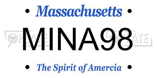 MINA98 Massachusetts License Plate