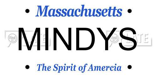 MINDYS Massachusetts License Plate