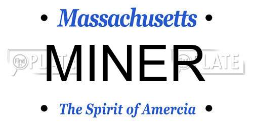 MINER Massachusetts License Plate