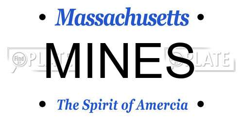 MINES Massachusetts License Plate