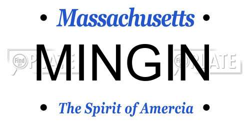 MINGIN Massachusetts License Plate