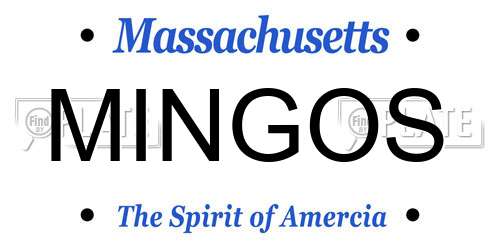 MINGOS Massachusetts License Plate