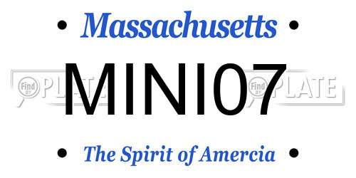 MINI07 Massachusetts License Plate
