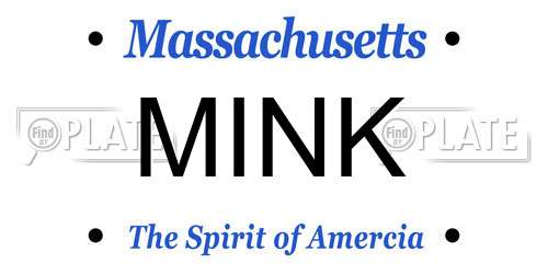 MINK Massachusetts License Plate