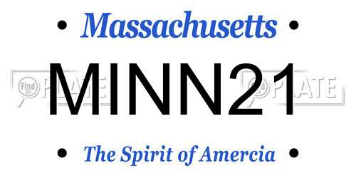 MINN21 Massachusetts License Plate