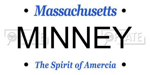 MINNEY Massachusetts License Plate