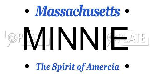 MINNIE Massachusetts License Plate