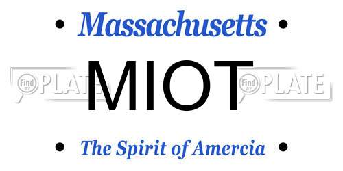 MIOT Massachusetts License Plate