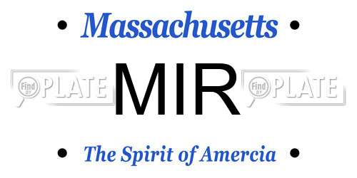 MIR Massachusetts License Plate