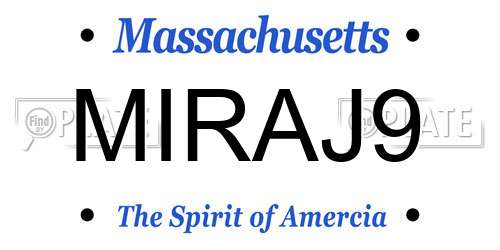 MIRAJ9 Massachusetts License Plate