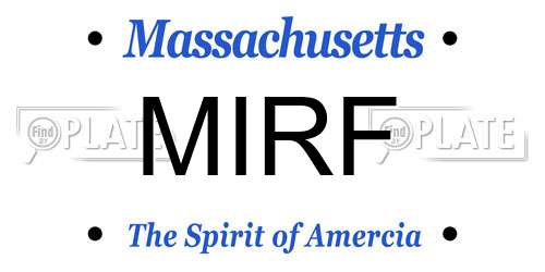 MIRF Massachusetts License Plate