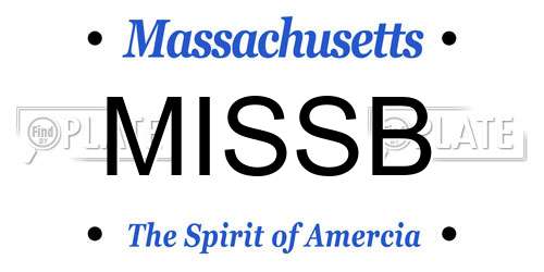 MISSB Massachusetts License Plate