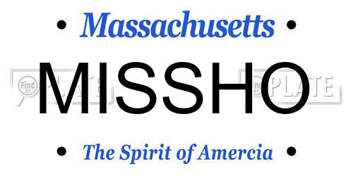 MISSHO Massachusetts License Plate