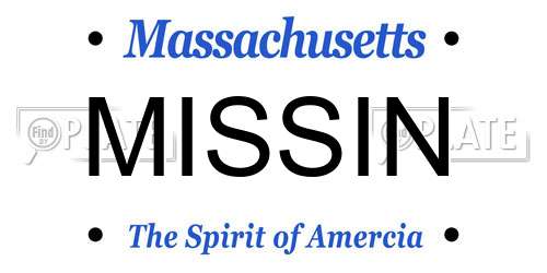 MISSIN Massachusetts License Plate