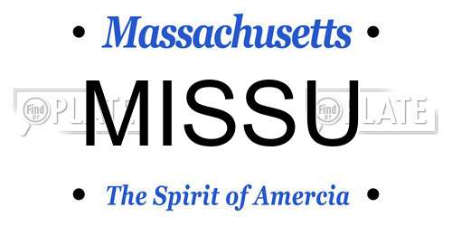 MISSU Massachusetts License Plate