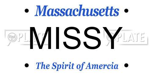 MISSY Massachusetts License Plate