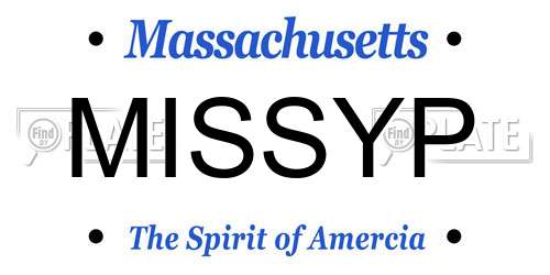 MISSYP Massachusetts License Plate