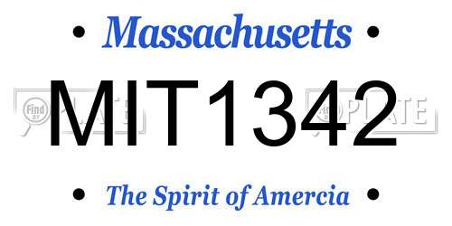 MIT1342 Massachusetts License Plate