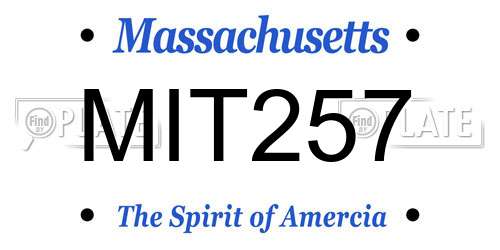 MIT257 Massachusetts License Plate