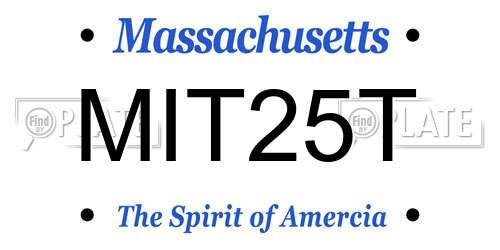 MIT25T Massachusetts License Plate