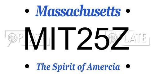 MIT25Z Massachusetts License Plate