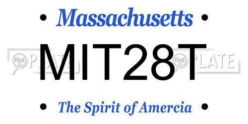 MIT28T Massachusetts License Plate