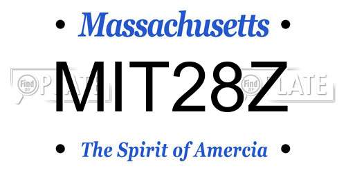MIT28Z Massachusetts License Plate