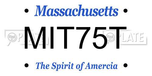 MIT75T Massachusetts License Plate