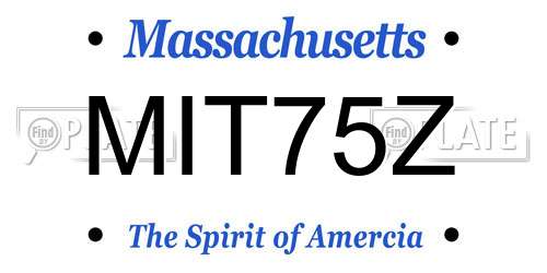 MIT75Z Massachusetts License Plate