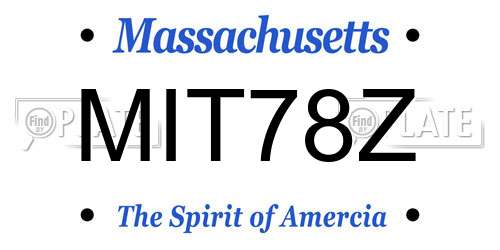 MIT78Z Massachusetts License Plate