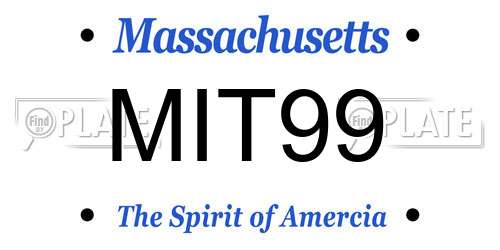 MIT99 Massachusetts License Plate
