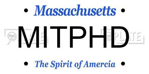 MITPHD Massachusetts License Plate