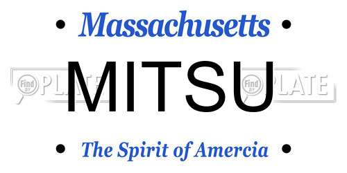 MITSU Massachusetts License Plate