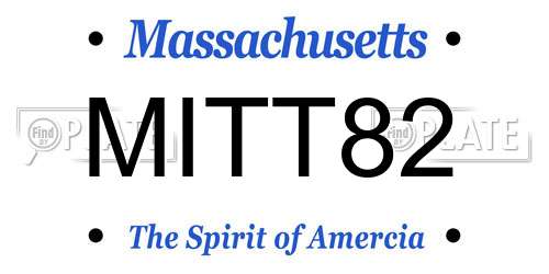 MITT82 Massachusetts License Plate