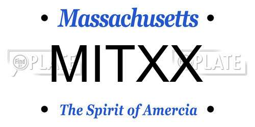 MITXX Massachusetts License Plate