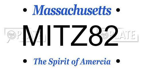 MITZ82 Massachusetts License Plate