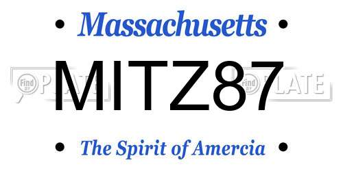 MITZ87 Massachusetts License Plate
