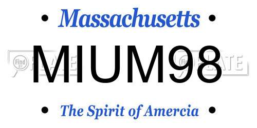 MIUM98 Massachusetts License Plate