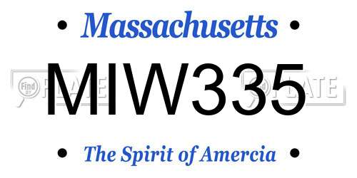 MIW335 Massachusetts License Plate
