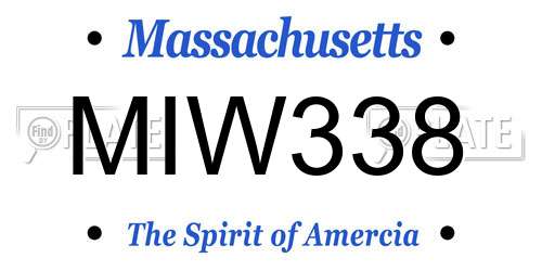 MIW338 Massachusetts License Plate