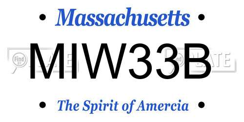 MIW33B Massachusetts License Plate