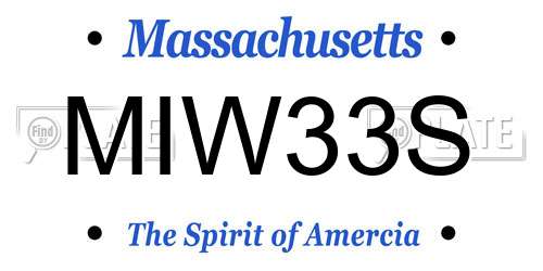 MIW33S Massachusetts License Plate