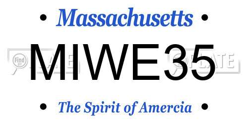 MIWE35 Massachusetts License Plate