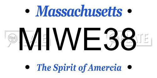 MIWE38 Massachusetts License Plate