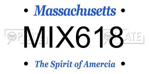 MIX618 Massachusetts License Plate