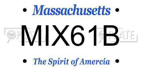 MIX61B Massachusetts License Plate