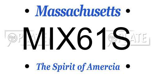 MIX61S Massachusetts License Plate