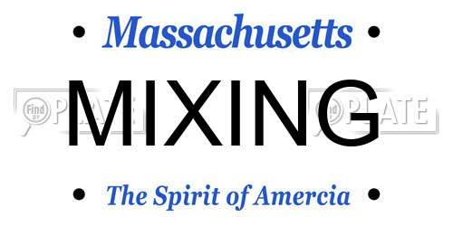 MIXING Massachusetts License Plate